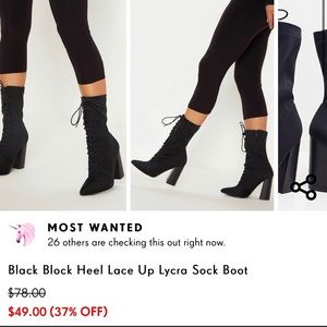 Black Laced Up Booties